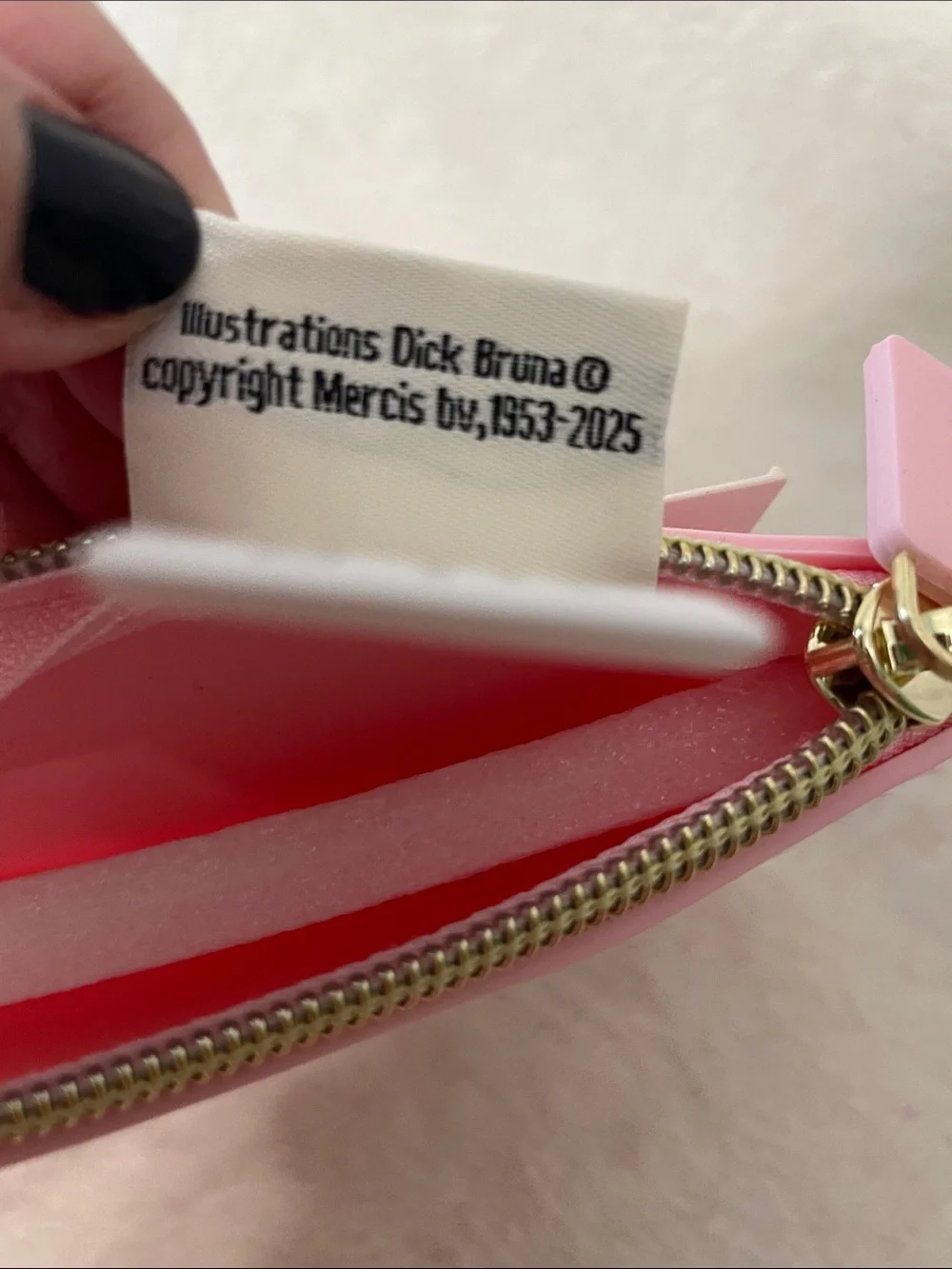 miffy Pink Pencil Pouch with Lavender Motif